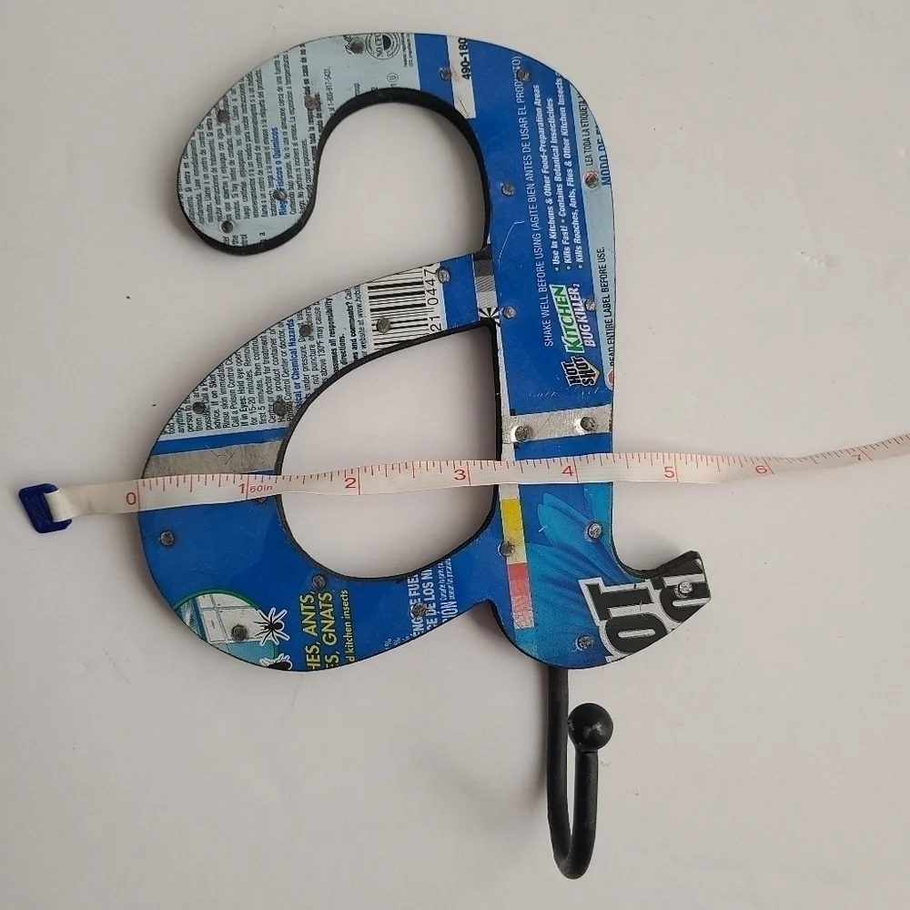 Upcycled Letter a wall hook hanging wall decor blue Decorative 